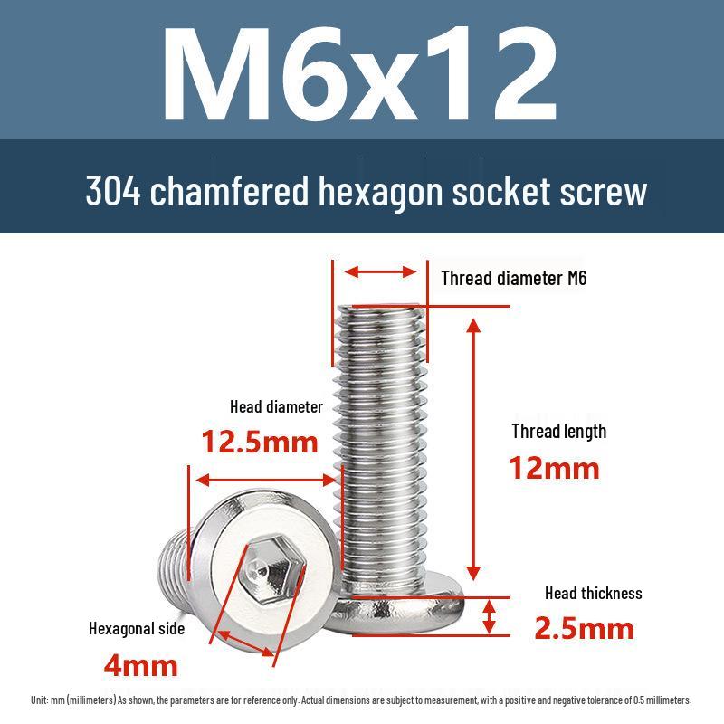 Yigu 304 Stainless Steel M2-M12 Countersunk Flat Head Hex Screw for Furniture & Cabinets