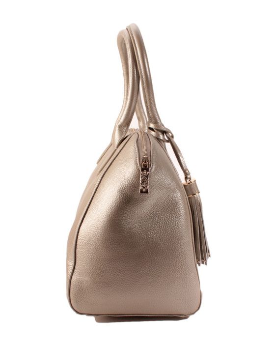 Christian Lacroix Sac à Main en Cuir Relief 4 Champagne