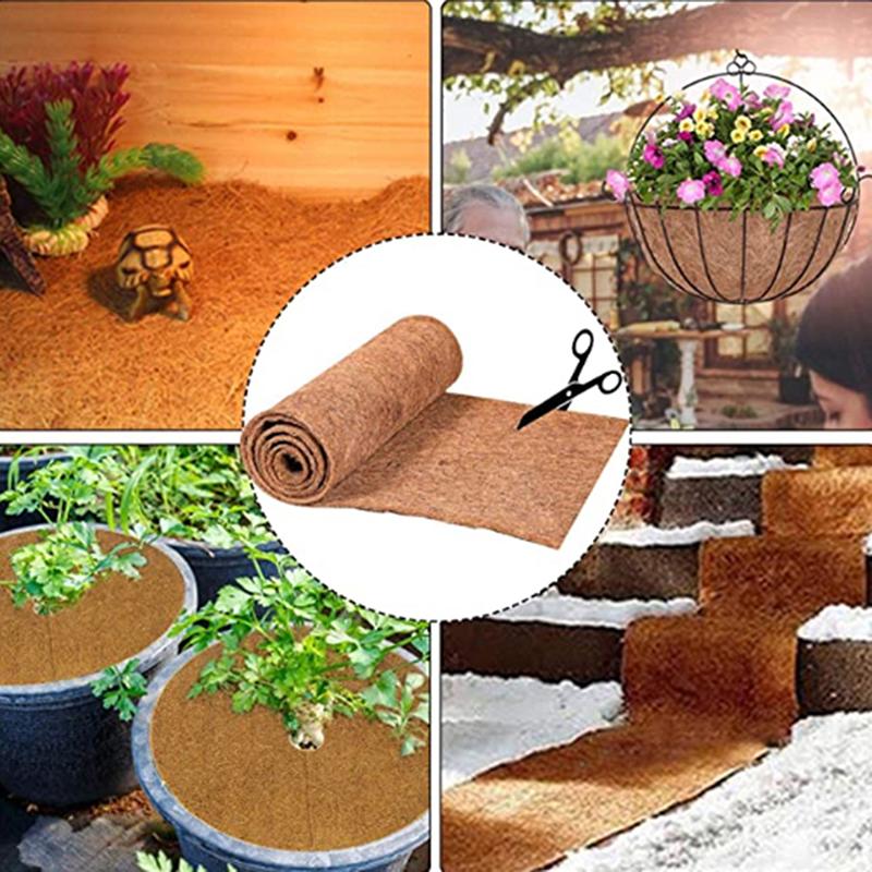Coconut Coir Liner Sheet Coco Plant Fiber Roll Naturlig Reptil Teppe Matte Reptil Sengeutstyr Isolasjon Urtepottekurv