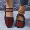 Damen flache Schuhe Sommer Französischer Stil Quadratische Zehenpartie Schuhe Damen Niedriger Absatz Mary Janes Schuhe zum Hineinschlüpfen Runde Zehenpartie Modische Sneaker Damen