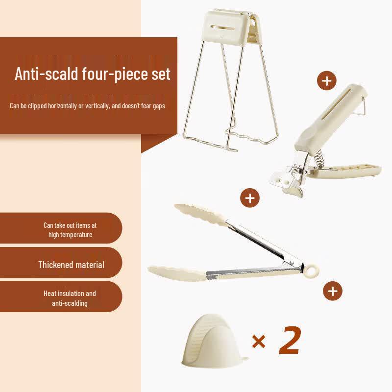 3-Piece Stainless Steel Anti-Scalding Kitchen Gripper Set