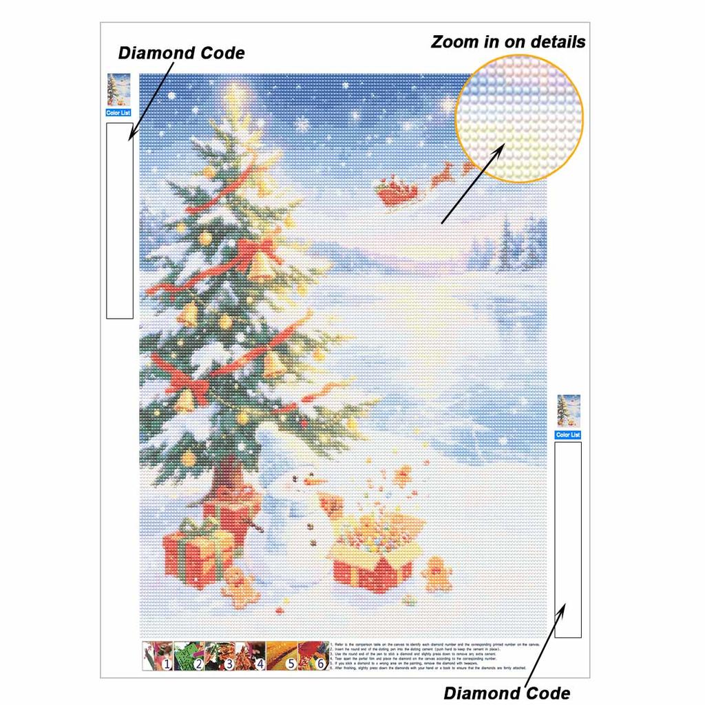 DIY 5D Diamond Painting Kit Christmas Tree Full Drill Rhinestone Art Canvas Relaxing Creative Craft for Home Wall Decor Gift