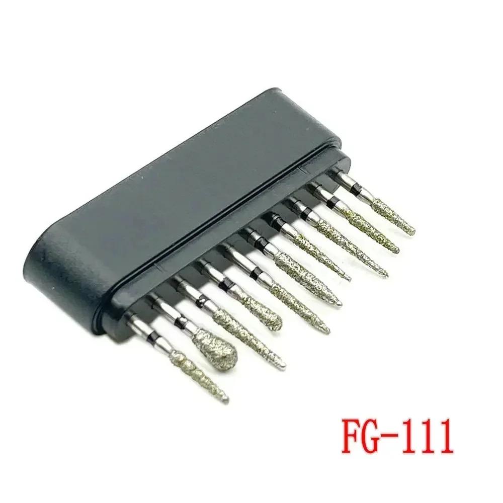 10pcs/box Dental Diamond Burs Drill FG Diamond 1.6mm Shank for High Speed Handpiece Burs