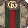 Gucci Ophidia Logo Stripe Trim Canvas And Leather Round Coin Purse Clutch Women Clutch Ebony Brown 574840-96IWG-8745
