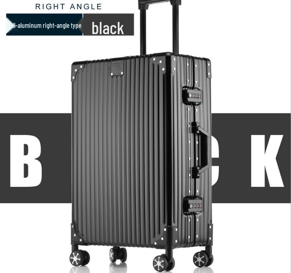 Manai Aluminum-Magnesium Alloy Trolley with Universal Wheels, Metal Luggage for Men, Women, Students, and Business Travel