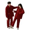 Couple Pajamas Coral Fleece Winter Thickened Fleece Red Natal Year Wedding Warm Loungewear Flannel Suit