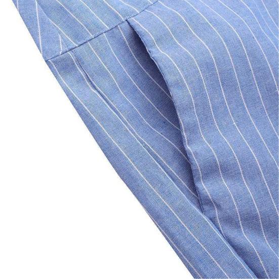Women Pants Side Lace-up Striped Print Oversized Wide Leg Casual Trousers with Pockets Exercise Work Travel Daily Wear
