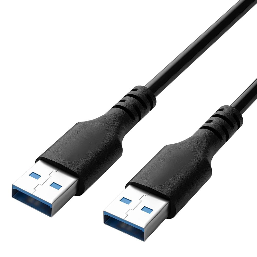 USB 3.0 Male to Male Cable 3A Fast Charging PVC Jacket Black & White Pure Copper Braid Computer Use