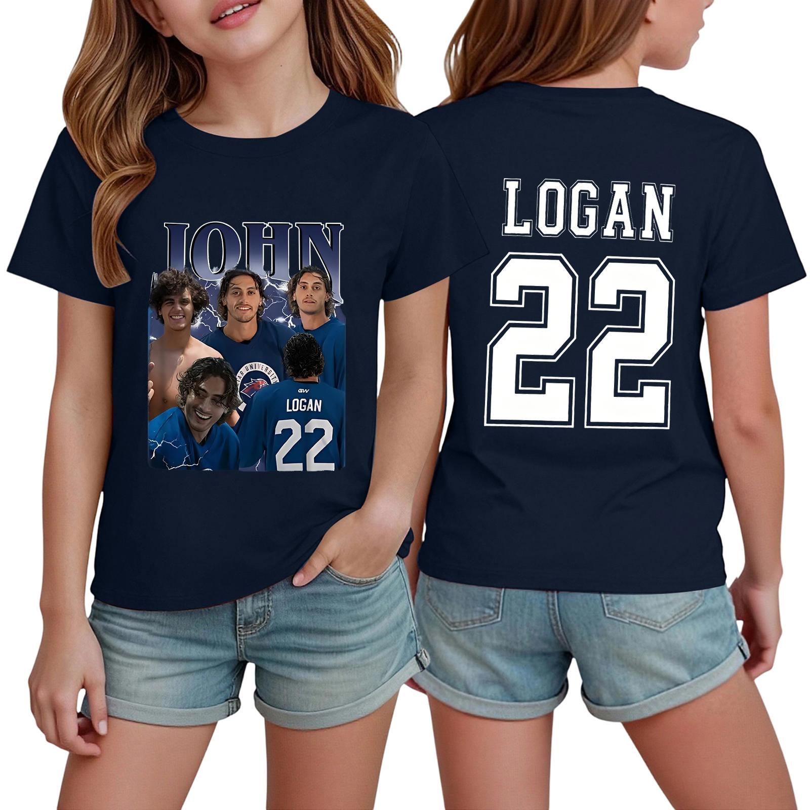 Kids Printed Short Sleeve T-Shirt - Round Neck Loose Fit for Boys Girls 140