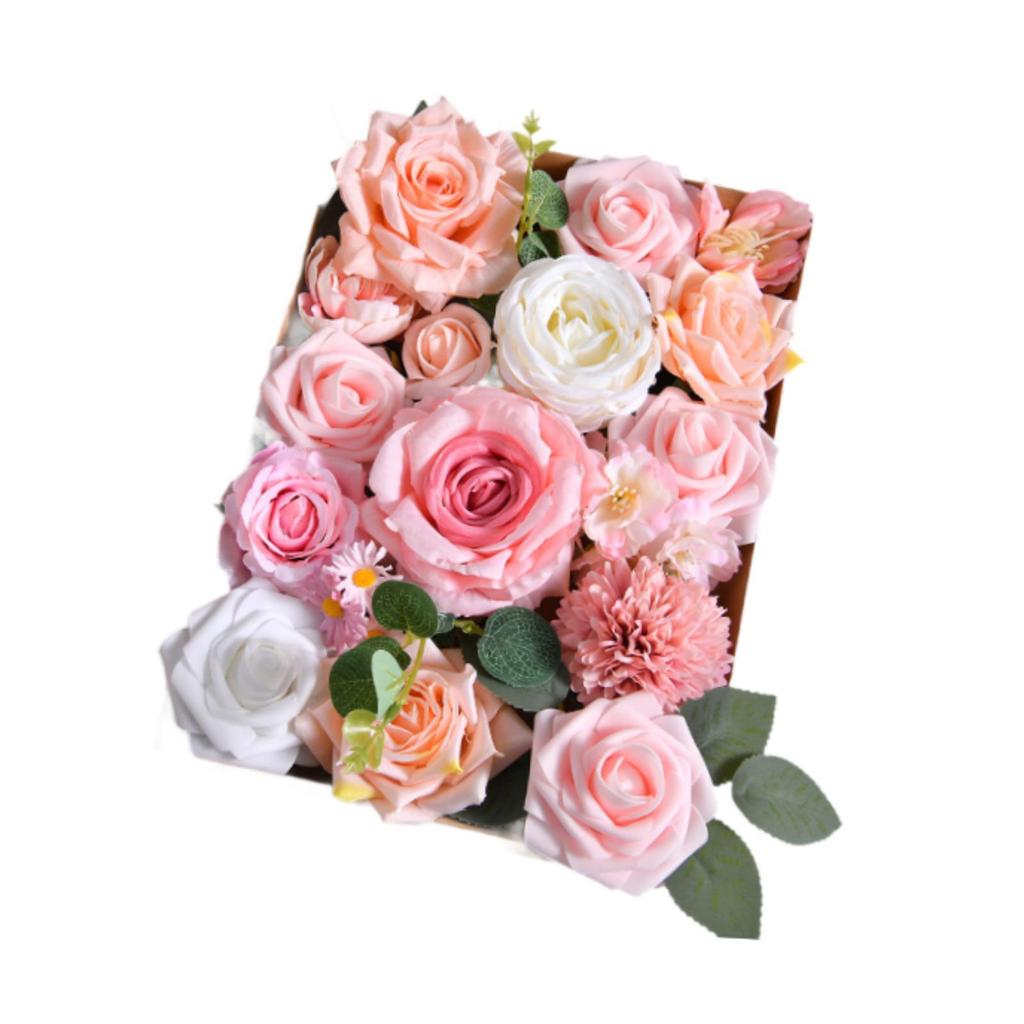 Artificial Flowers Gift Box Decor DIY Ornament Crafting Versatile with Stem Wedding Flowers for Party Supplies Anniversary