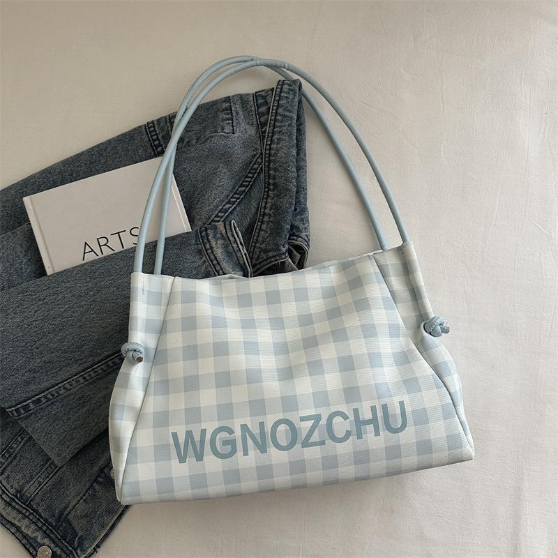 Premium Plaid Bag Women's Autumn New Commuter Armpit Bag Large Capacity Shoulder Tote Bag