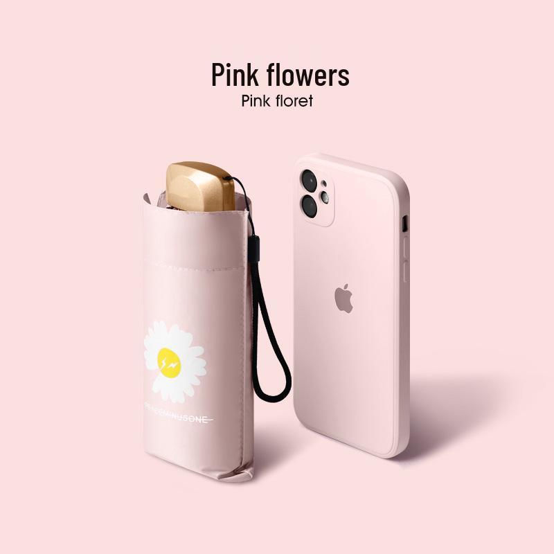 Women's Compact UV-Defender: Portable Mini Umbrella for Sun and Rain
