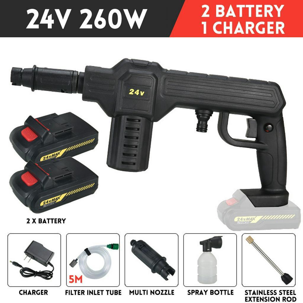 12/24V 0-4000mAh Portable Rechargable Washing Pump High Pressure Wireless Electric High Power Car Washing Guns Machine