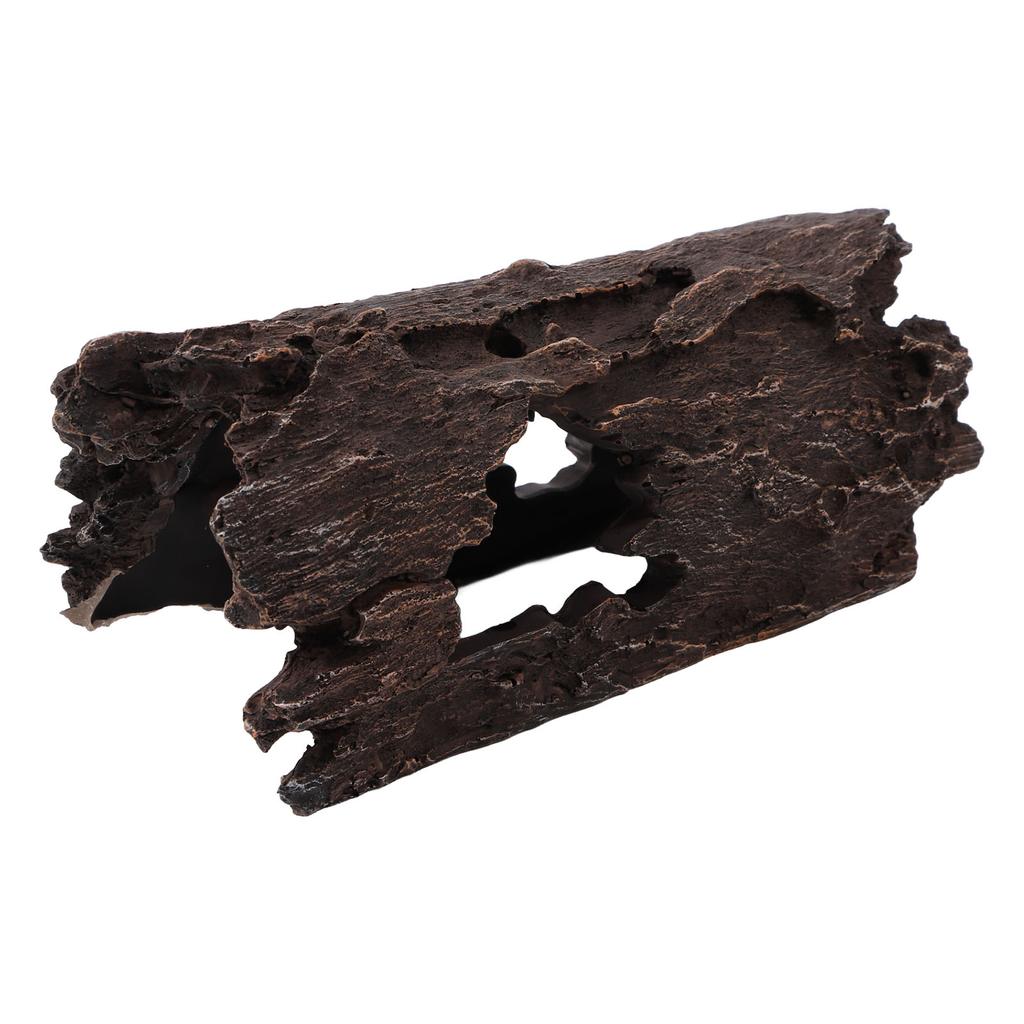 Resin Wood Aquarium Decorations Reptile Hollow Tree Trunk Cavern Bark Bend for Lizard Tortoise Spider