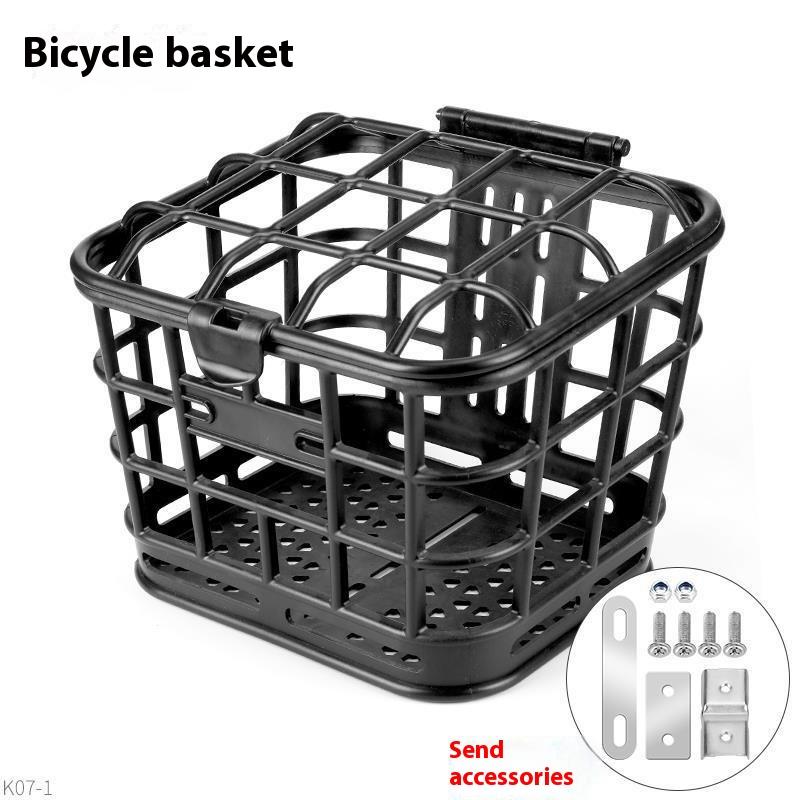 1 Set Große Kapazität Anti-Extrusion Fahrrad-Frontkorb Schwarz PC Abnehmbarer Fahrradkorb Mit Deckel Für Elektrofahrrad