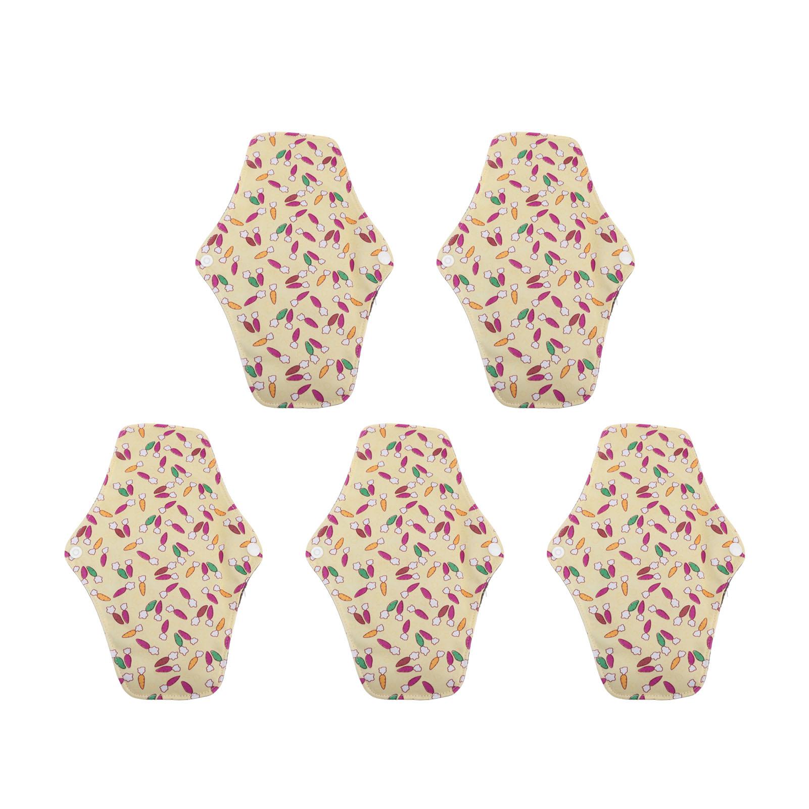 

5 шт. бамбуковые угольные менструальные прокладки супер впитывающие цветочные принтованные многоразовые гигиенические прокладки для