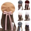 Trendy Ribbon Bowknot Beret Hat Girls Woman Winter Hat Winter Autumn Windproof Painter Hat French Hat for Shopping