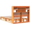 Solid Wood Bed with Shelf Without Mattress Wax Brown 135 X 190 Cm