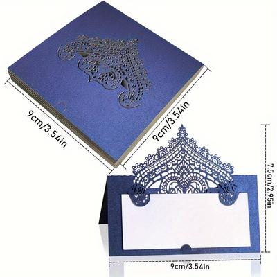 1Set 20Pcs Dimensional Lace Wedding Seating Cards - Reusable Place Cards with Stands for Table Arrangement