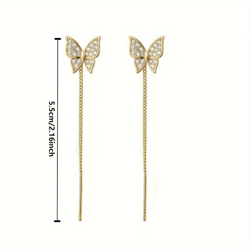 

Серьги-кисточки в виде бабочек для женщин, длинные серьги-подвески, серьги из золотистого металла, элегантный и роскошный дизайн для вечеринок и свадеб, шикарный и стильный подарок