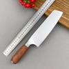 Meat Cleaver Stainless Steel Slicing Knife Laser Damascus Pattern Meat Chopping Butcher Knife Wood Handle Kitchen Chef Knife