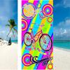 Toalha de Praia Vibrante de Verão Secagem Rápida Microfibra Sem Areia Colorida Bicicleta Feliz Verão Estampa Viagem Natação Yoga