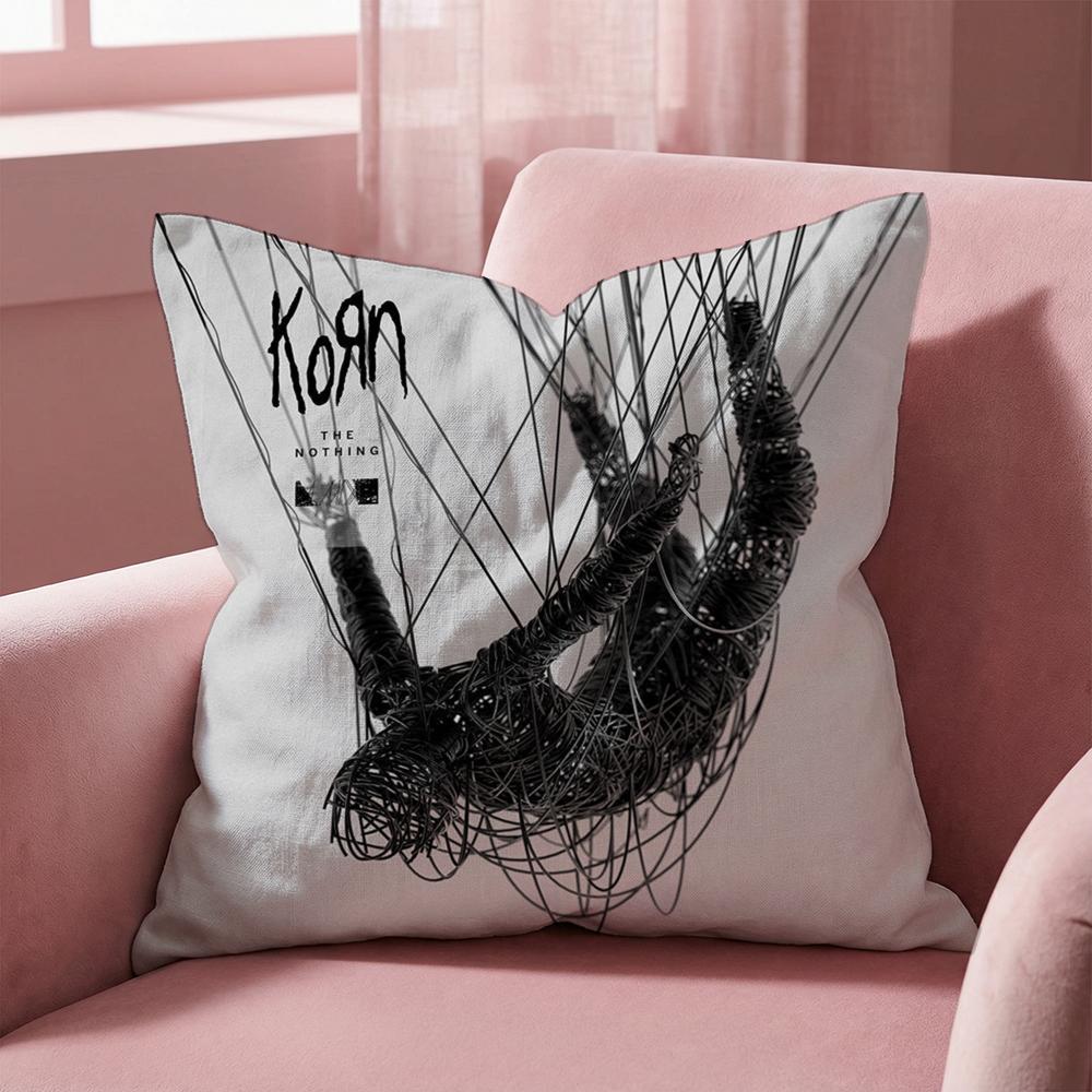 Rock Band K-Korn Cushion Cover Multi-Scene Pillow Cover for Home & Car - Reversible, Soft & Durable for Daily Use