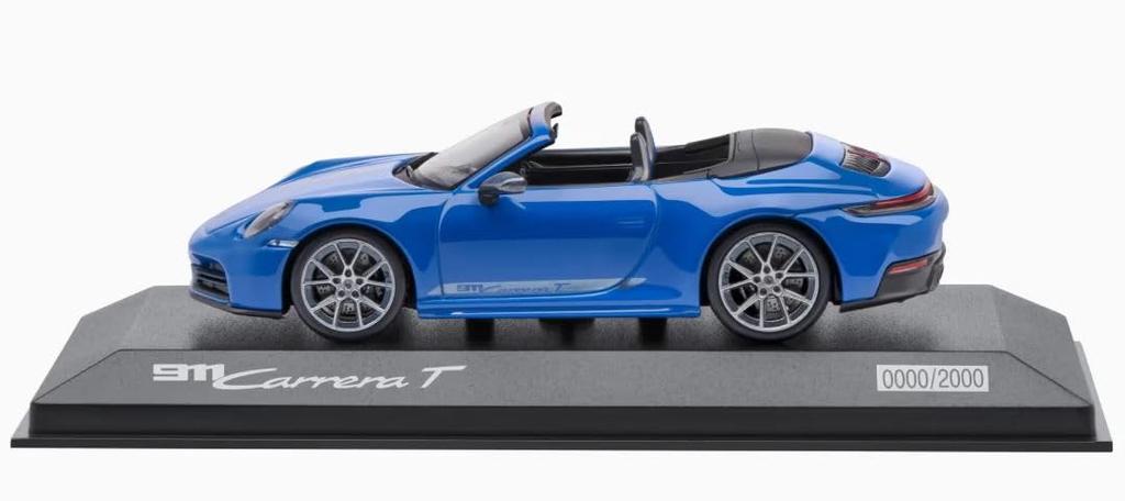 Dealer Model 1/43 Porsche 911 (992.2) Carrera T Cabriolet Blue 911 Carrera T Cabriolet Limited To 2000 Units