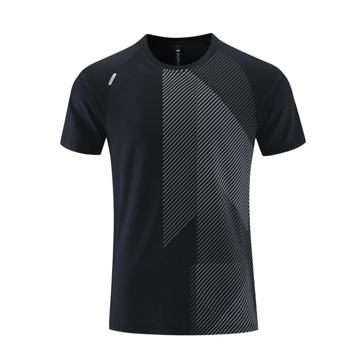 Herrs Snabbtorkande Isilkes Sport-T-shirt med Mörkt Mönster