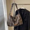 Large Capacity Woolen Shoulder Bag College Style Tote Bag