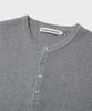 Beulaendideu Hard Twist Ribbed Henley Neck Half Knit [Melange Gray]
