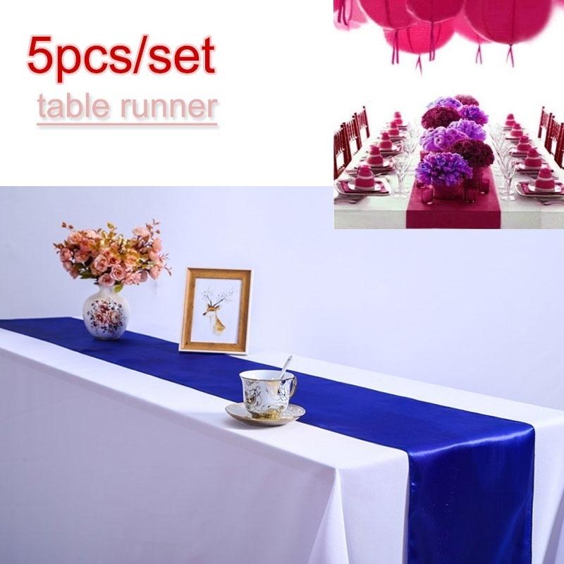 5pcs/set Table Runner Cloth Wedding Party Home Restaurant Venue Decor Supplies 30x275cm(12\ X 108\)