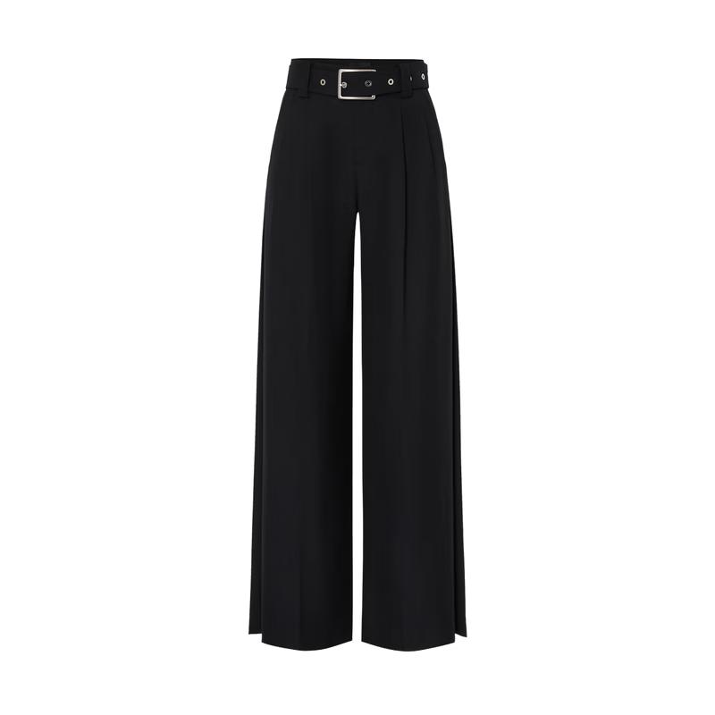 

MO&Co. Плиссированные брюки с высокой посадкой и широкими штанинами с поясом S (160)