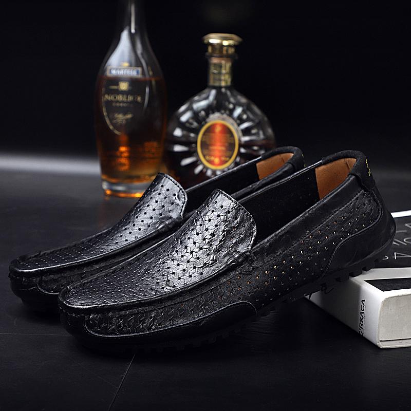 Fashion Men's Handmade Penny Loafers Comfortable Leather Office Shoes Fast Delivery Male Moccasins Breathable Men Driving Shoes Slip-On