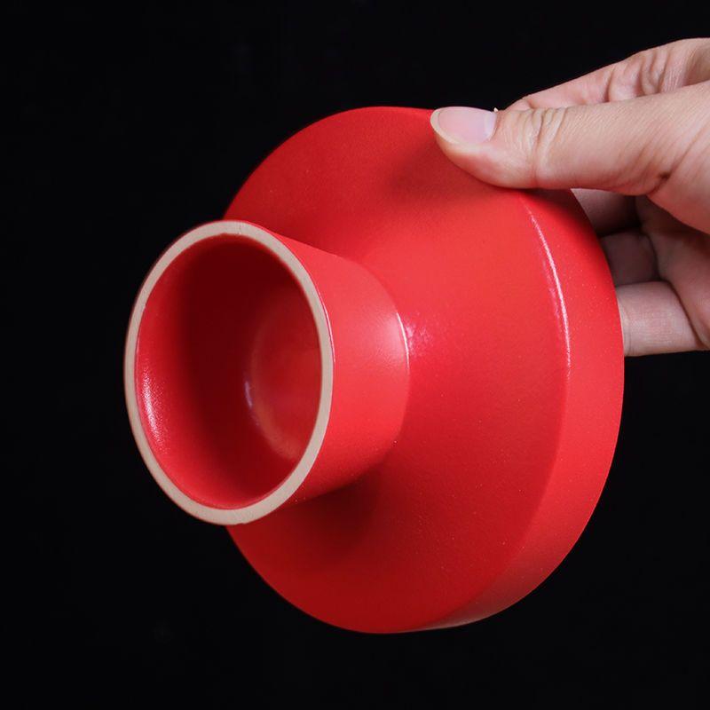 Chinese-style Ceramic Fruit Plate Circular Jewelry Food Teacup Tray Home High-foot Cake Dessert Dry Fruit Plate Kitchen Supplies