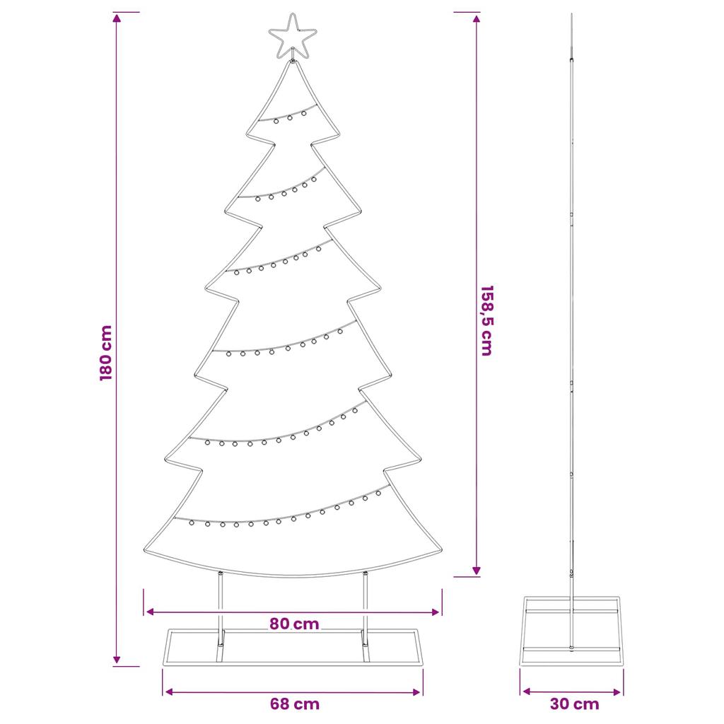 Metal Christmas Tree with Stand KUOPIO 180 cm Steel Gold