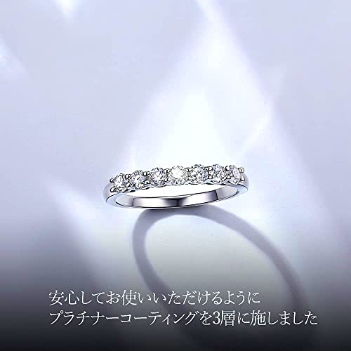 [Takeda Jewelry] Elegant Half Eternity Ring with Seven 0.56ct Moissanite Stones, 2.5mm Wide, Crafted from 925 Sterling Silver, Perfect for Gifts and A