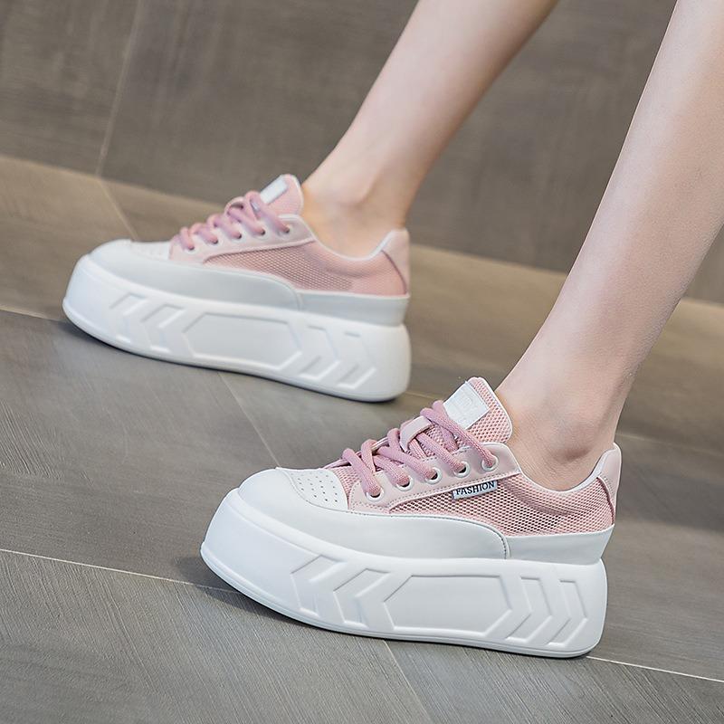 Bread Shoes Thick Bottom Inner Height Increase Casual Muffin Shoes White Shoes