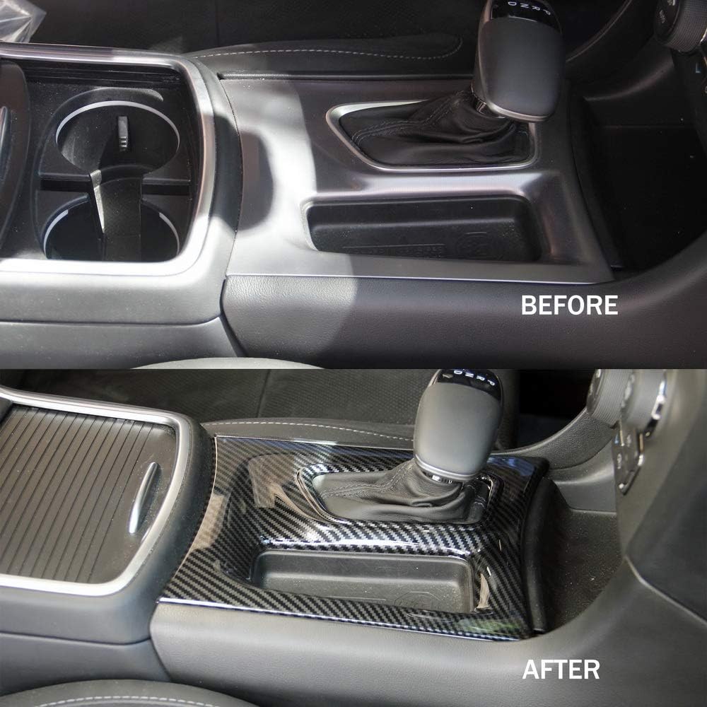 Crosselec Carbon Fiber Central Control Gear Shift Panel Trim Fit For Dodge Charger 2015+ (Black)