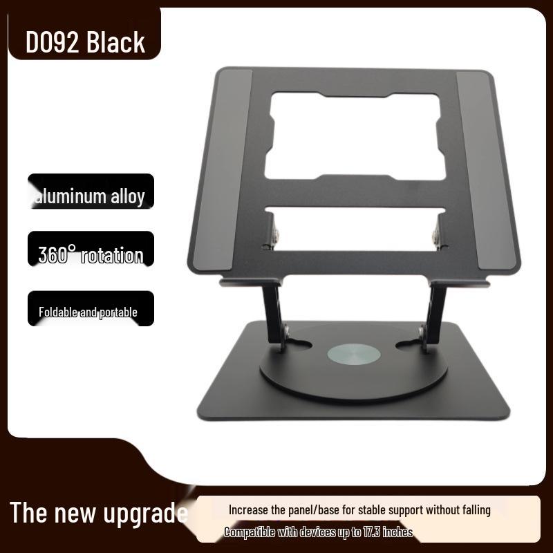 360° Rotating Laptop Stand with Adjustable Height and Cooling Base