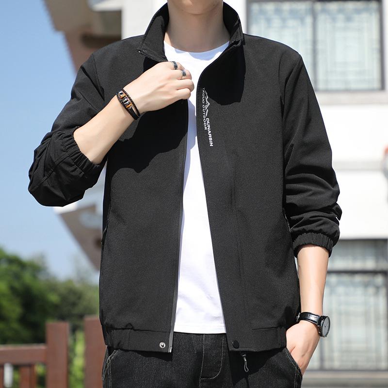 Stand-up Collar Jacket for Men in Spring and Autumn New Casual Korean Style Slim and Fashion Trendy Versatile Top Trendy