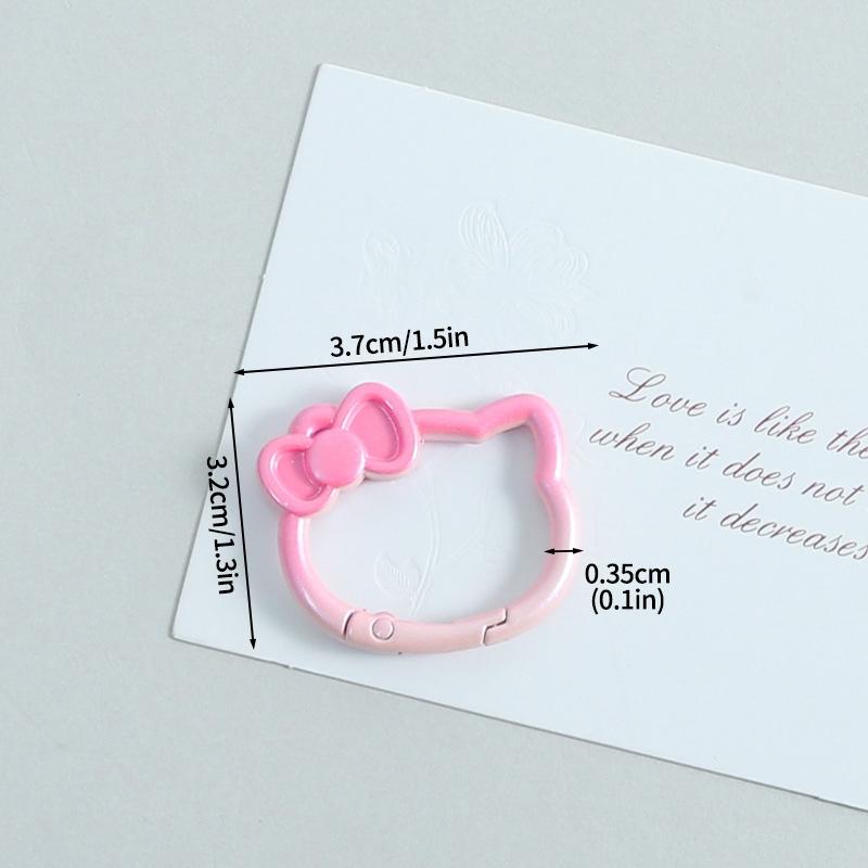 10PCS Hello Kitty Keychain Buckle Anime Hello Kitty Keychain for Bags Gradient Color Snap Hook Open Spring Ring Cute Gifts