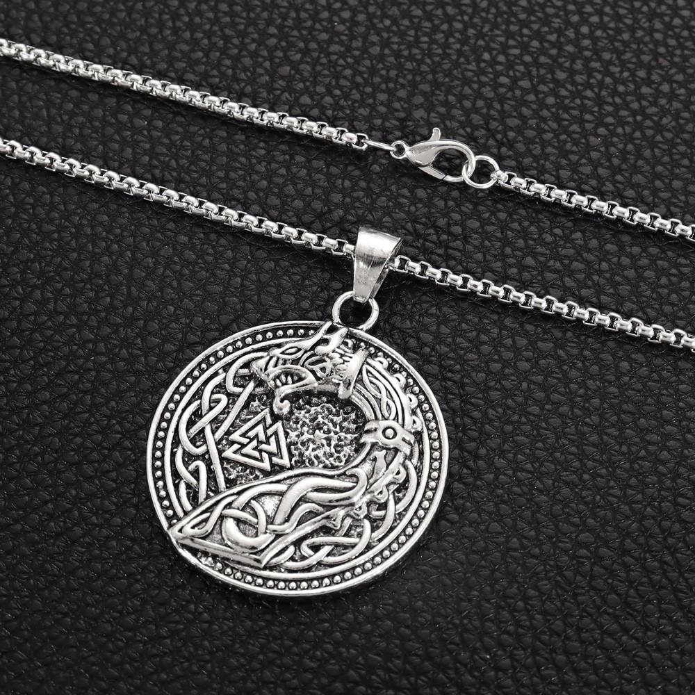 Nordic Viking Wolf Head Men's Hip-hop Necklace Ins High-end