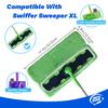 JINYUDOME Microfiber Mop Pads Reusable For Swiffer XL Sweeper Green Washable Dry Wet Mopping 17*5" Floor Cloths