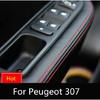 Microfiber Front / Rear Door Panels Armrest Leather Cover Protective Trim For Peugeot 307 with Mount Fittings  Car interior