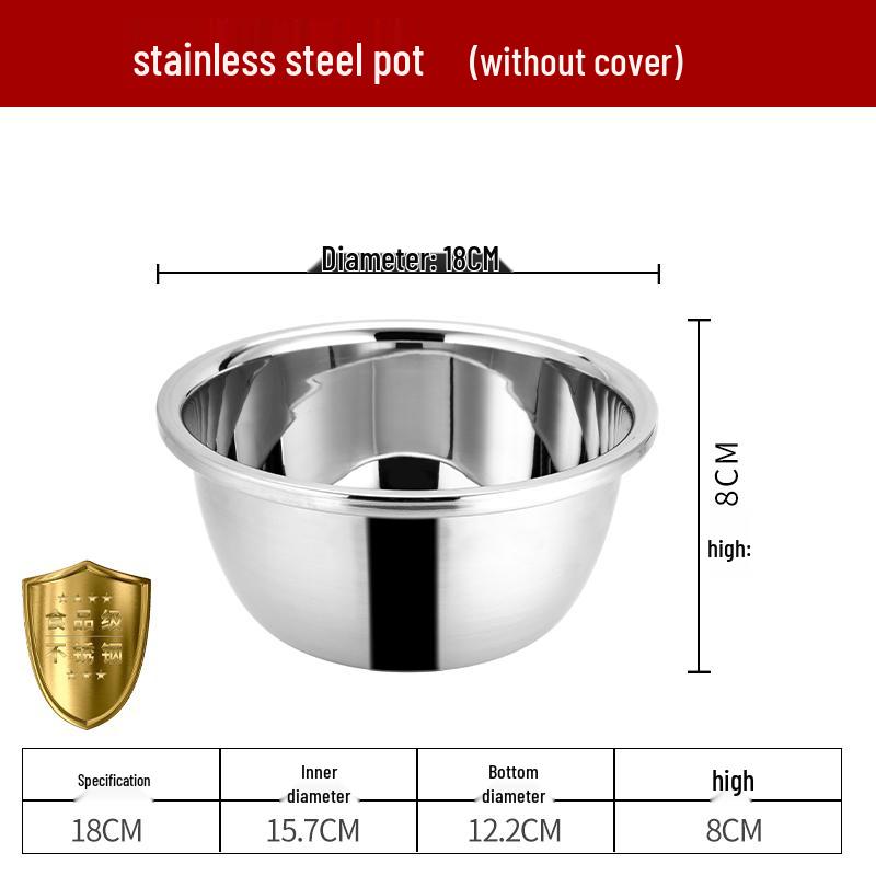 304 Stainless Steel Multi-Use Basin with Lid - Ideal for Washing Vegetables, Kneading Dough, Mixing, and Cooking