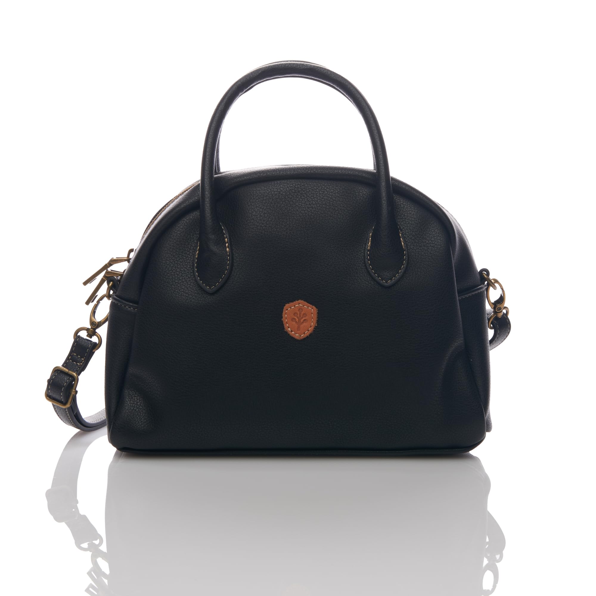 

Сумка Chiemi Sacs, Мини-сумка-бостон, Сумка через плечо, 2-в-1, Простая, Натуральная, Черная, 2402-6252