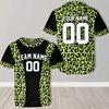 Custom Leopard Print Baseball Jersey Men Women Round Neck Team Name Number Sports Shirt Personalized Uniform Top Gift Custom Tee