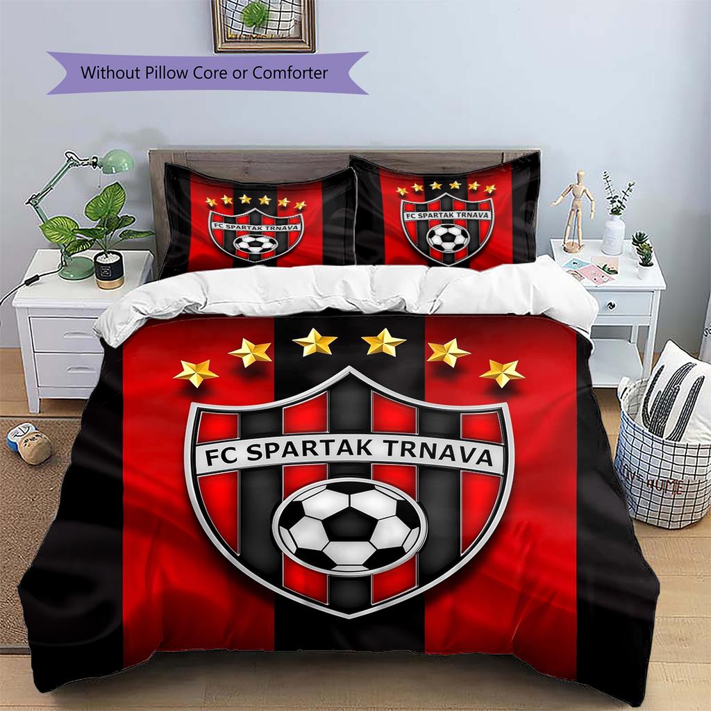 FC Spartak Trnava Pattern Bedding Home Decoration Birthday Gift (1 * duvet cover + 2 * pillowcase, without core)