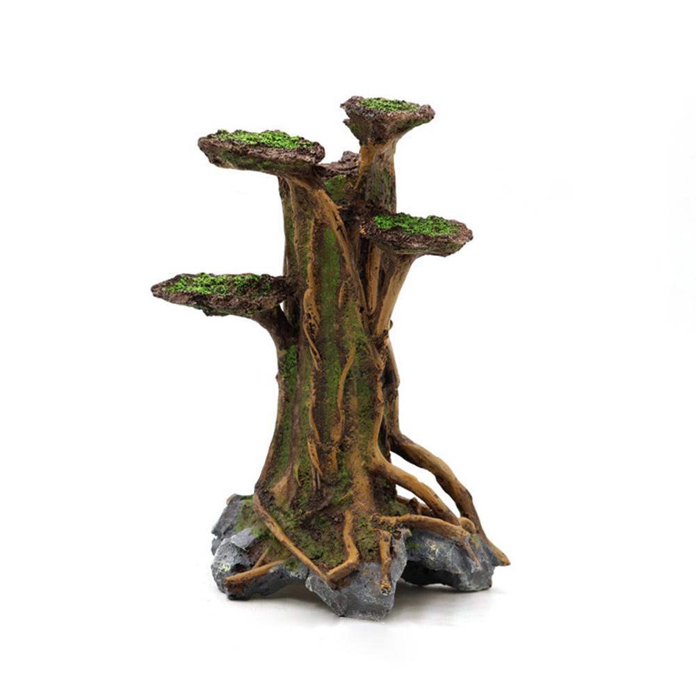 Aquarium Decoration Aquarium Mountain Tree View Stone Ornaments Betta Cave Landscape Tree Stump Trunk Hollow House Cave Fish Tank Decorations